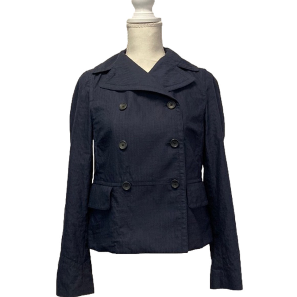 Banana Republic fitted double breasted cotton blend jacket